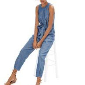 Gap Women 1969 Slit Back Denim Jumpsuit